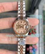 Swiss Copy Rolex Datejust Ladies Watch 28mm Two Tone Rose Gold Dial